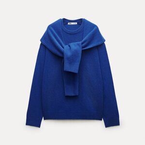 ZARA KNOTTED 100% WOOL SWEATER (Size: M)